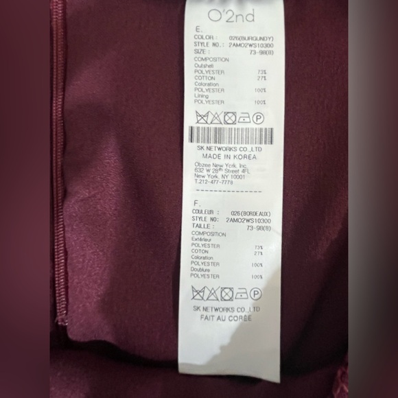 NWOT O'2nd Burgundy Lace Mini Pencil Skirt Women’s 8 - Picture 5 of 5